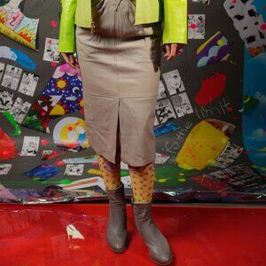 Vintage Saint Mignon Leather Pencil Skirt – 1980s French Design